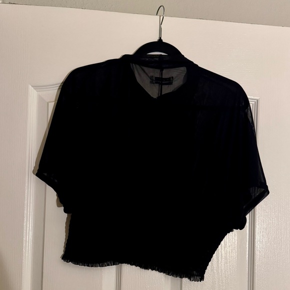 Urban Outfitters Black Cropped Zip Blouse - Picture 3 of 7